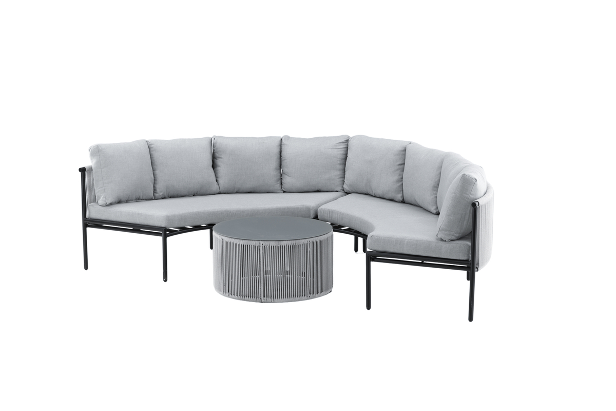 Salon lounge outdoor en aluminium gris avec coussins Virya – Image 6
