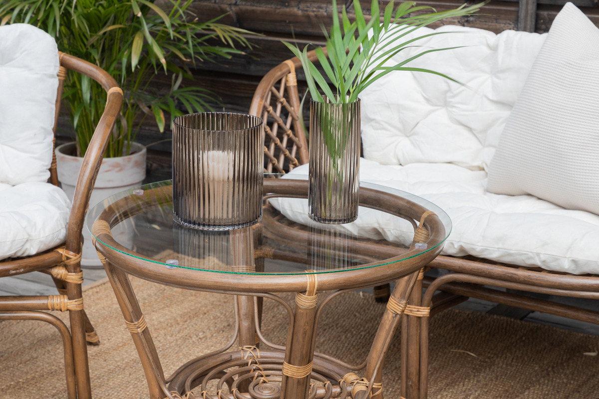 Salon de jardin en rotin dark walnut avec coussins Wera – Image 10