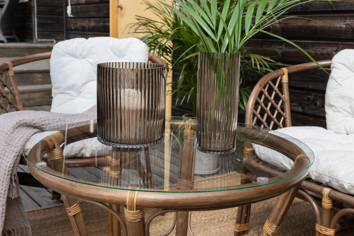 Salon de jardin en rotin dark walnut avec coussins Wera – Image 11