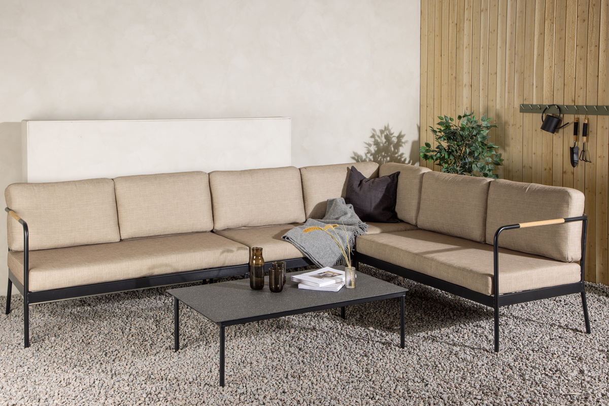 Set de jardin lounge en acier beige avec coussins Upplev