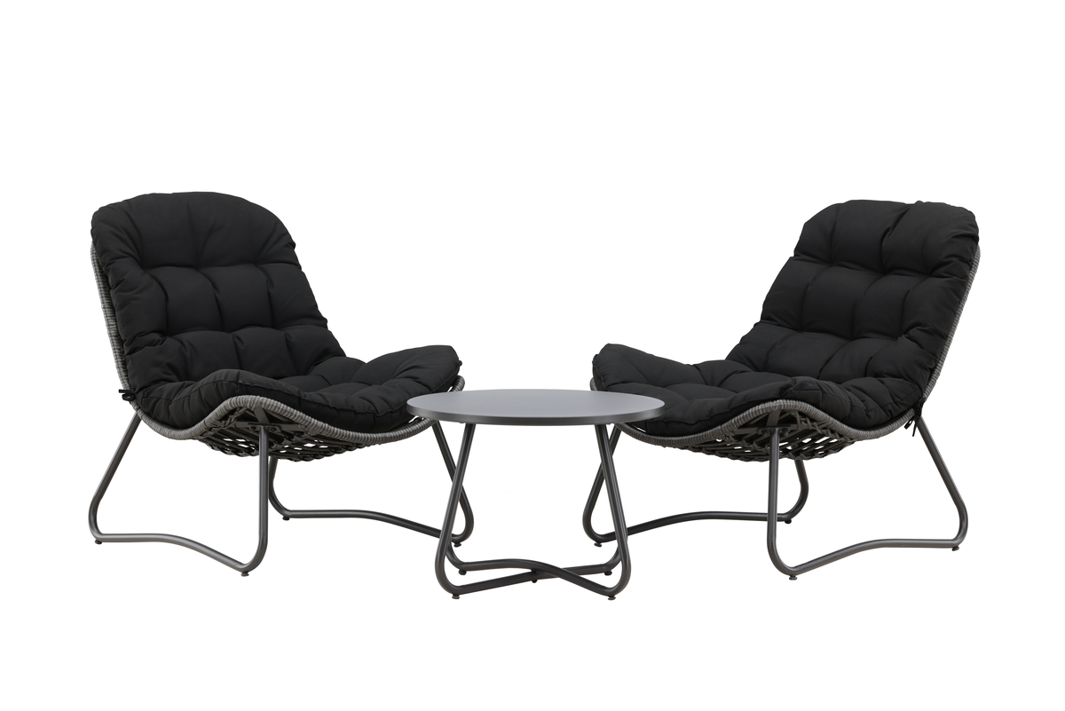 Set de jardin lounge en acier antracit avec coussins Cala – Image 2