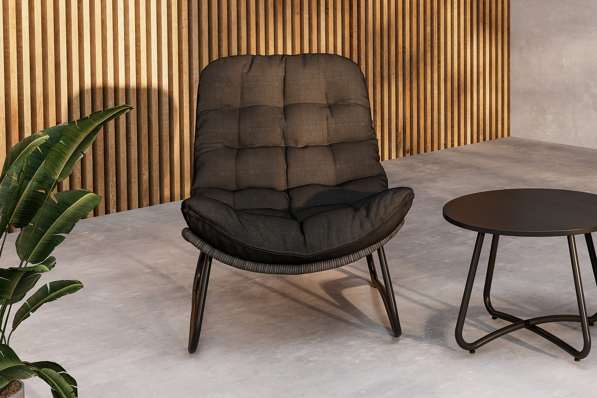 Set de jardin lounge en acier antracit avec coussins Cala – Image 7