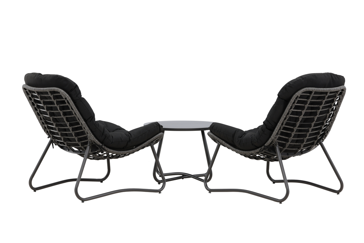 Set de jardin lounge en acier antracit avec coussins Cala – Image 5