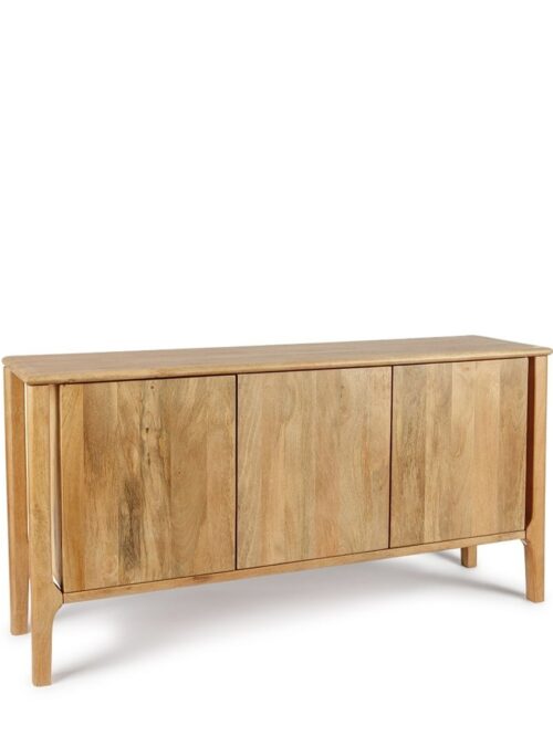 Buffet manguier bois naturel Itarsi Athezza — 3 portes battantes, 150 cm