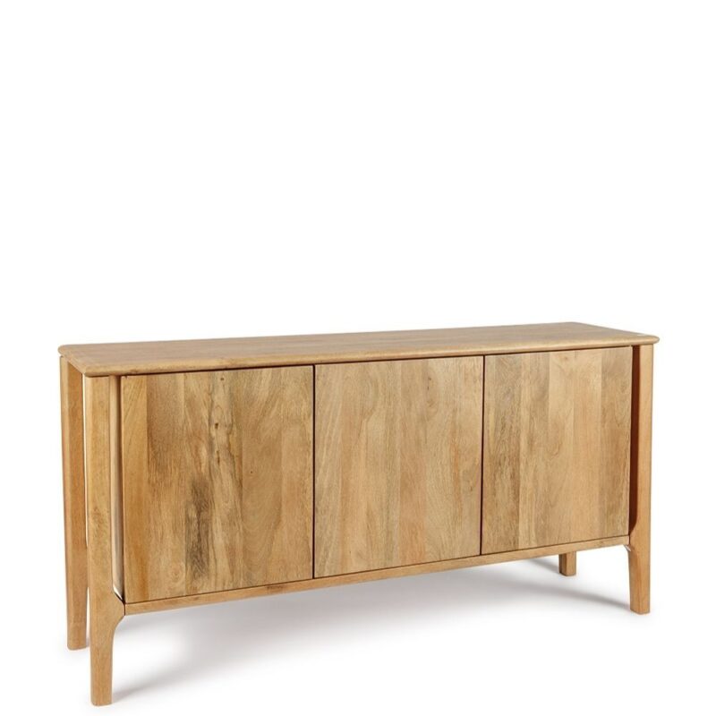 Buffet manguier bois naturel Itarsi Athezza — 3 portes battantes, 150 cm
