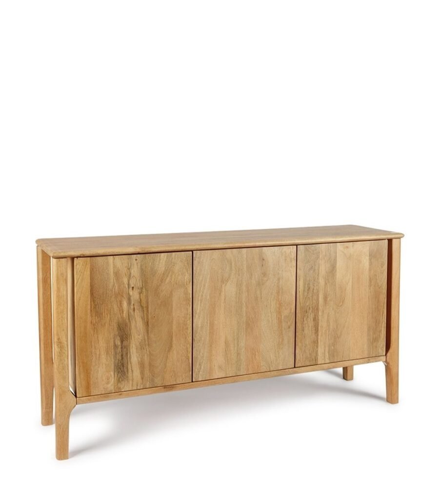 Buffet manguier bois naturel Itarsi Athezza — 3 portes battantes, 150 cm