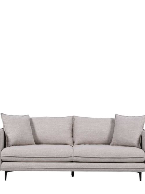 Canapé chiné beige 3 places Modène Athezza — tissu polyester chiné beige, 204 cm