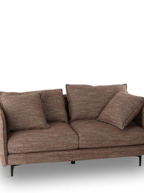 Canapé Modène chiné marron Athezza — tissu polyester, piétement métal