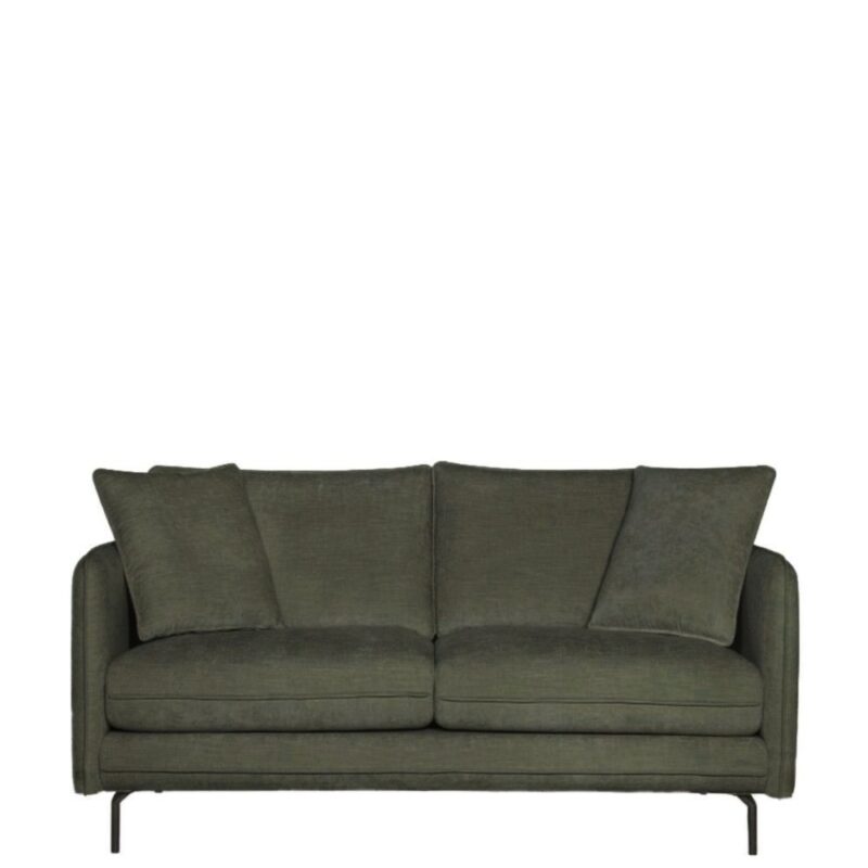 Canapé chiné vert 2 places Modène Athezza — tissu polyester chiné vert, 164 cm