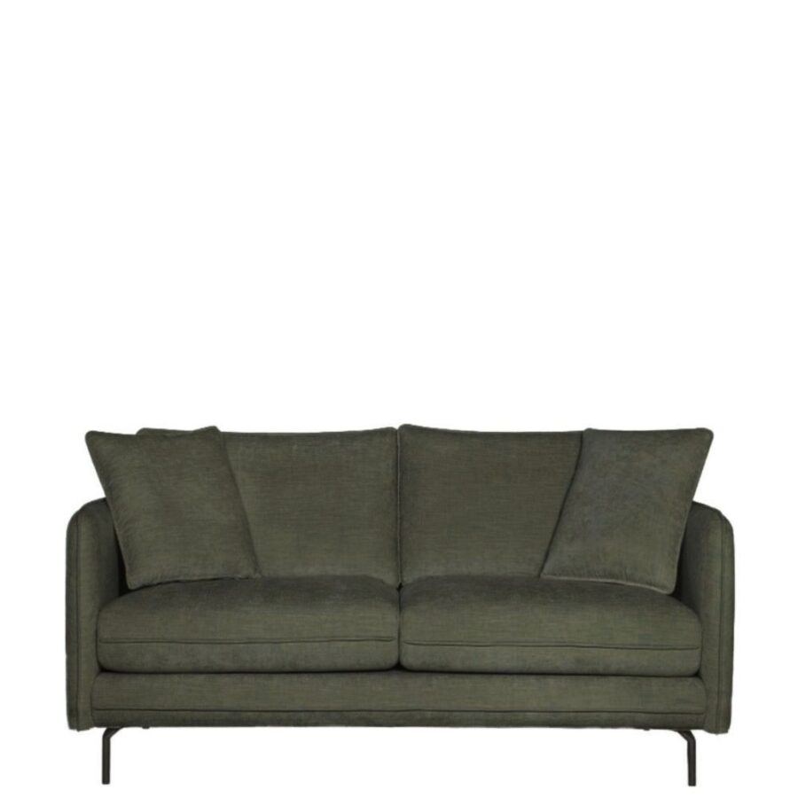 Canapé chiné vert 2 places Modène Athezza — tissu polyester chiné vert, 164 cm