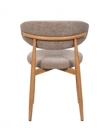 Chaise Tissu Chiné Taupe Georgia Pied Naturel Athezza – Image 6