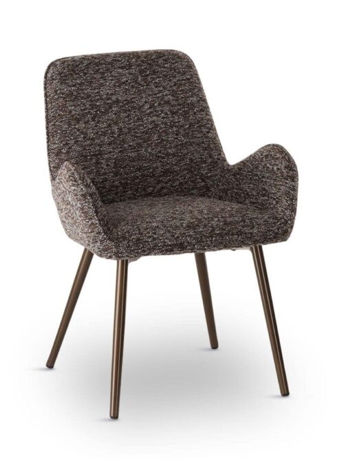 Chaise Tissu Chiné Brun Trevise — Athezza