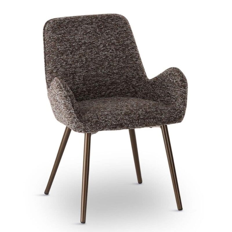 Chaise Tissu Chiné Brun Trevise — Athezza