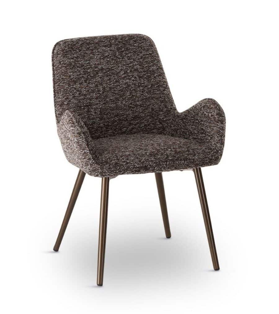 Chaise Tissu Chiné Brun Trevise — Athezza