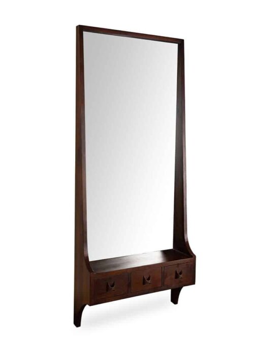 Console D’entrée Miroir Bois Munda — Athezza