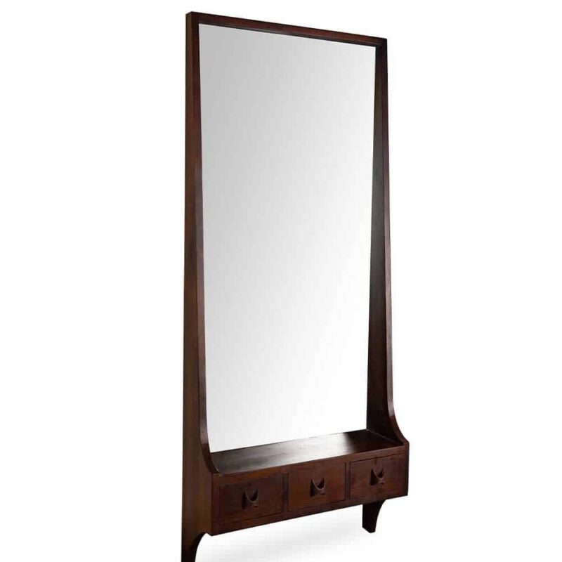 Console D’entrée Miroir Bois Munda — Athezza