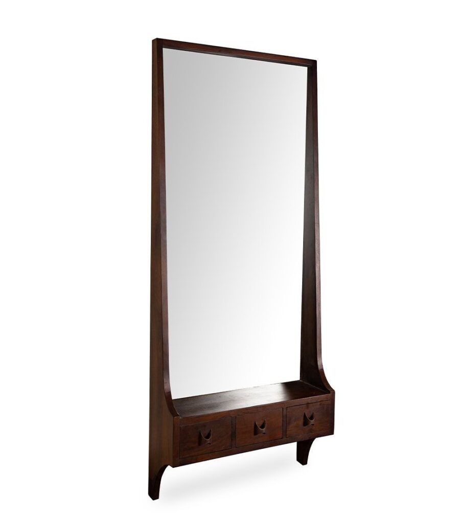 Console D’entrée Miroir Bois Munda — Athezza