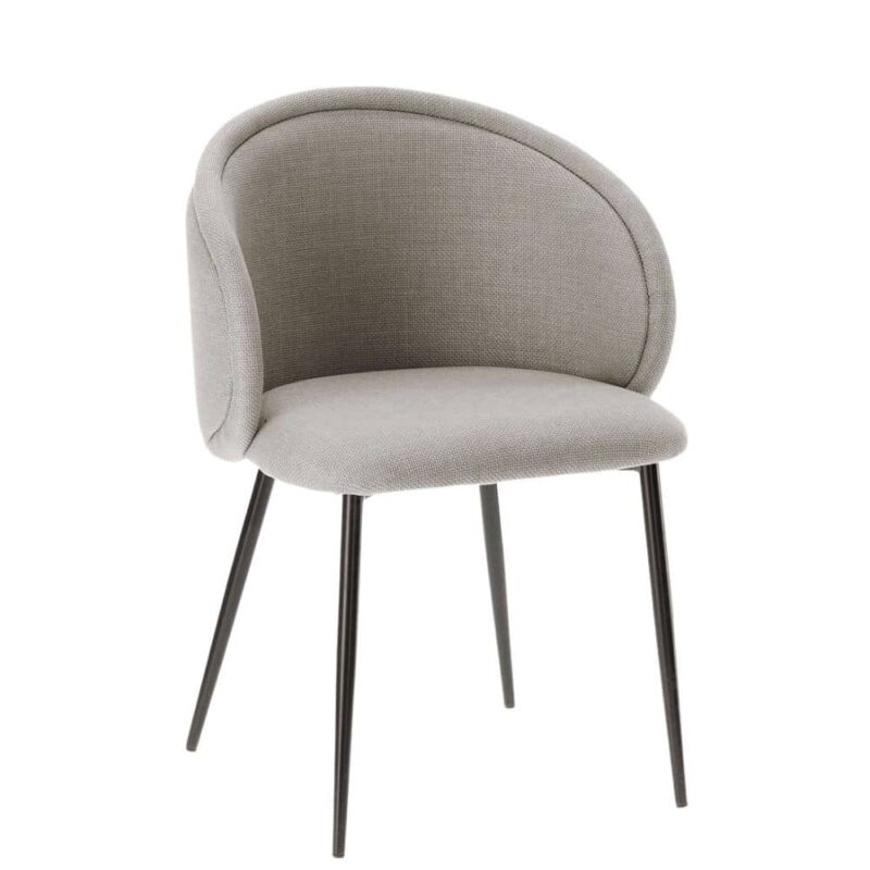 Chaise Velours Gris Bari — Athezza
