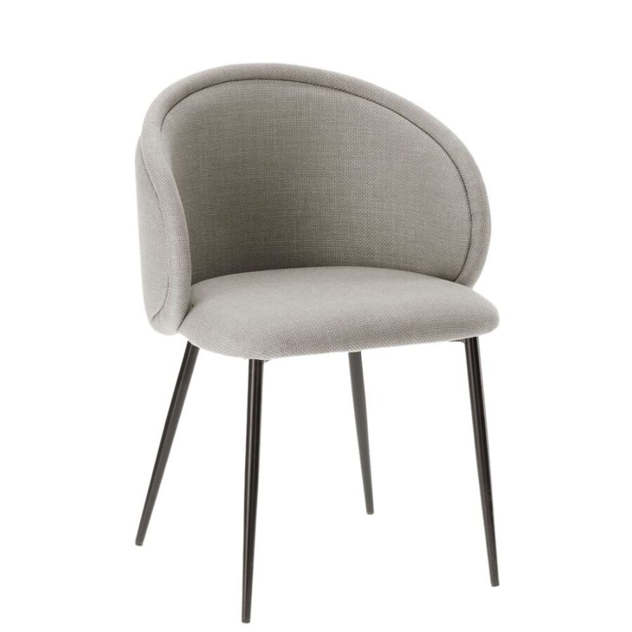 Chaise Velours Gris Bari — Athezza