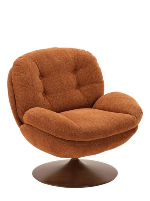 Fauteuil Memento RETRO fox Athezza — tissu polyester grain rétro fox, pied noyer