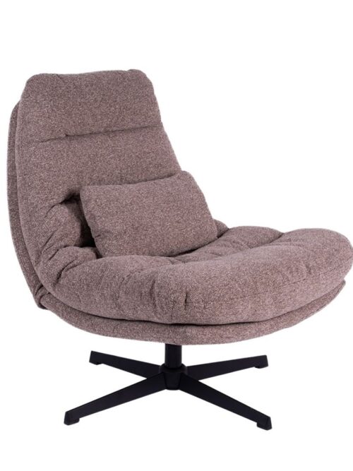 Fauteuil Wilmington Châtaigne Athezza — velours coton, pieds métal, pivotant