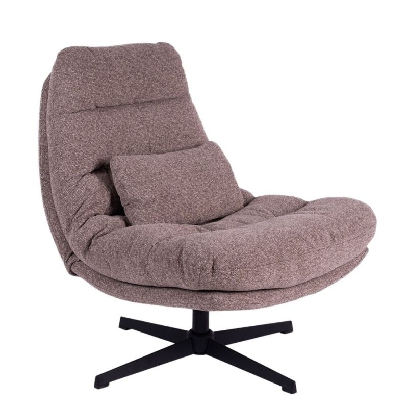 Fauteuil Wilmington Châtaigne Athezza — velours coton, pieds métal, pivotant