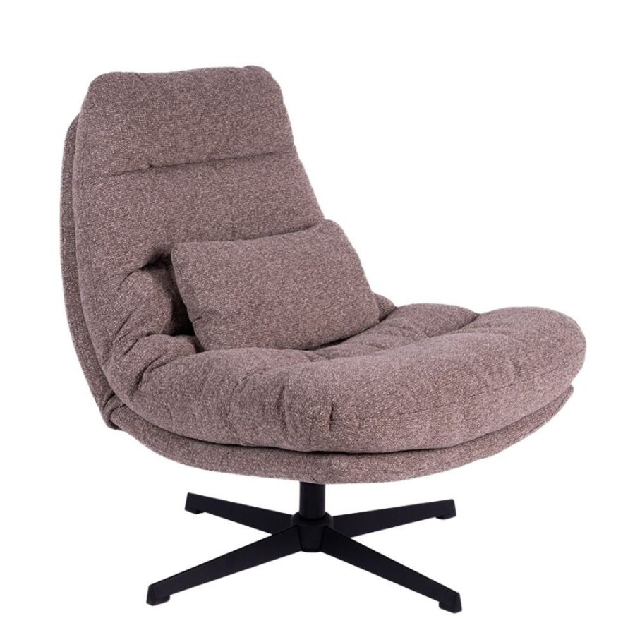 Fauteuil Wilmington Châtaigne Athezza — velours coton, pieds métal, pivotant
