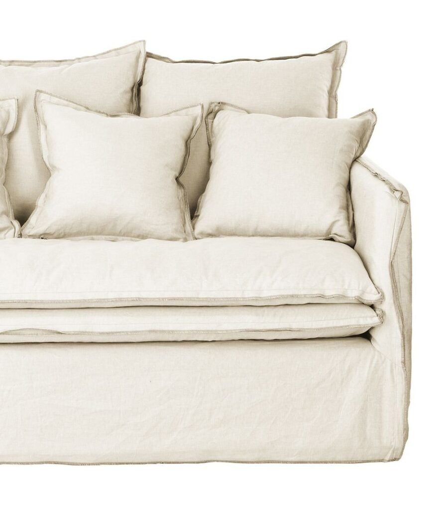 Housse de Canapé Lin Blanc Cassé Cosy — Athezza