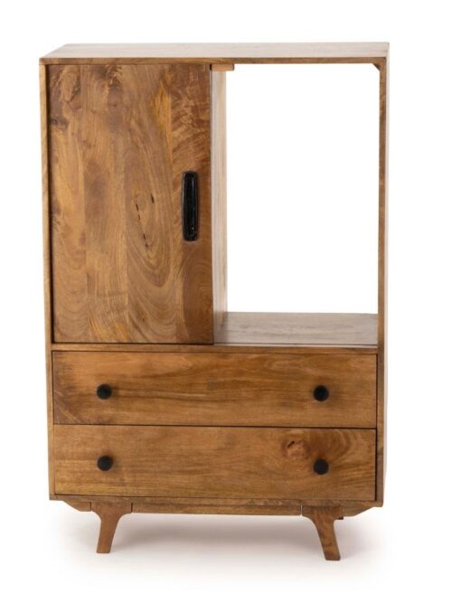 Armoire manguier métal Trem Athezza — manguier massif, structure fer, H120 cm