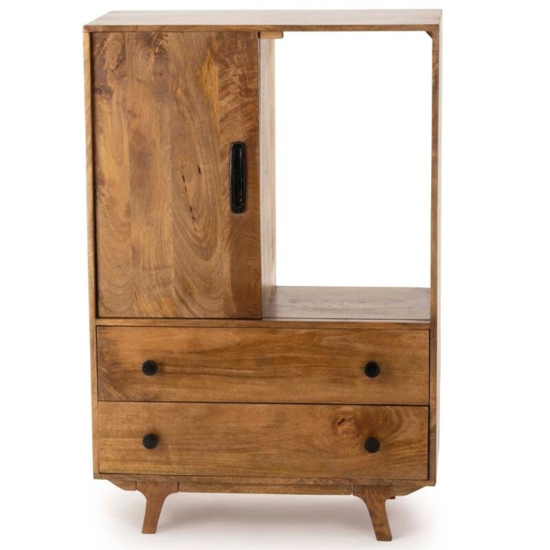 Armoire manguier métal Trem Athezza — manguier massif, structure fer, H120 cm