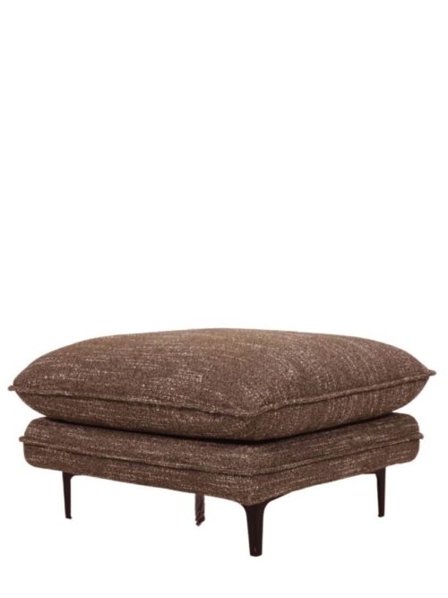 Ottoman tissu chiné marron Modène Athezza — tissu chiné polyester marron, structure métal