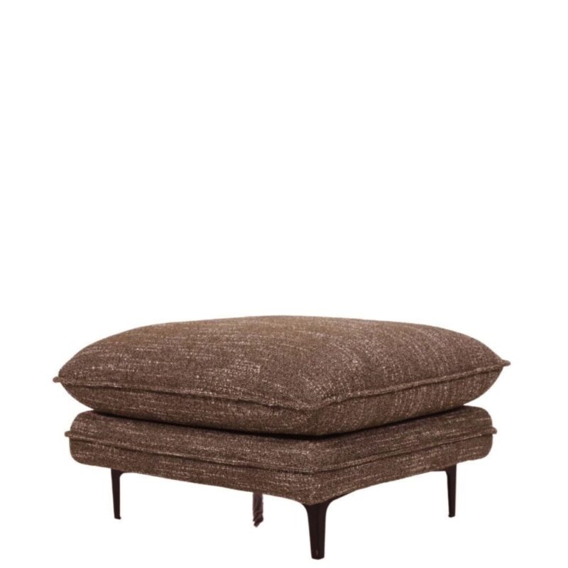 Ottoman tissu chiné marron Modène Athezza — tissu chiné polyester marron, structure métal