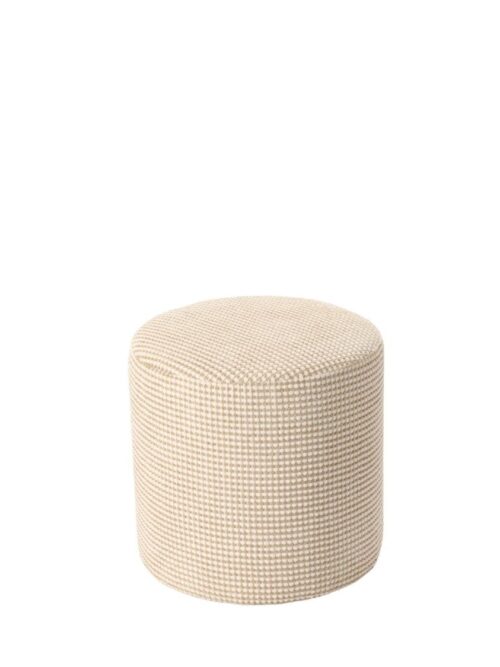 Pouf Velours Ecru Livia — Athezza