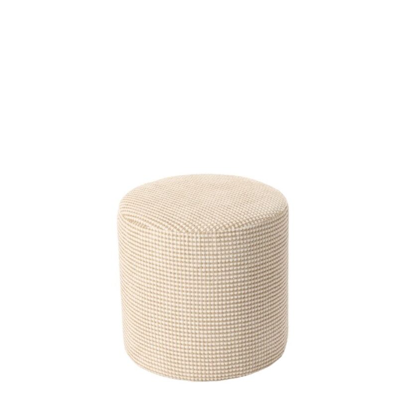 Pouf Velours Ecru Livia — Athezza