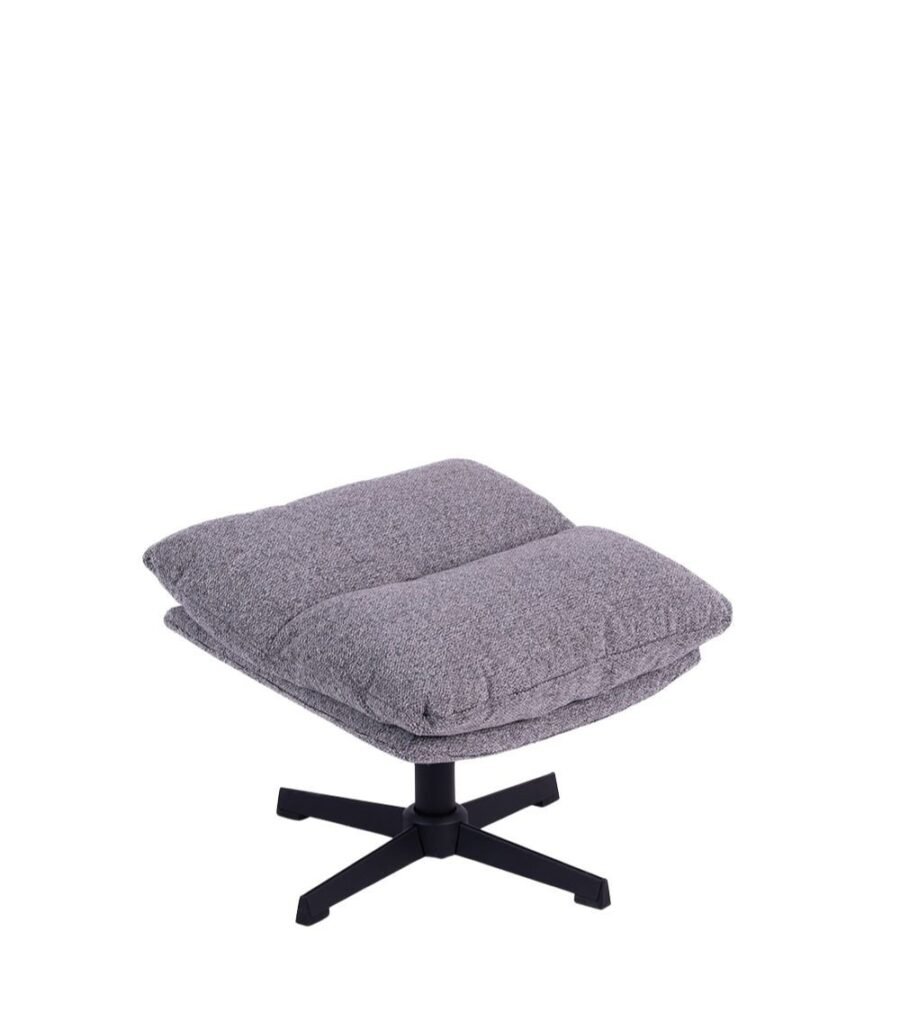 Repose-pied Velours Gris Wilmington — Athezza