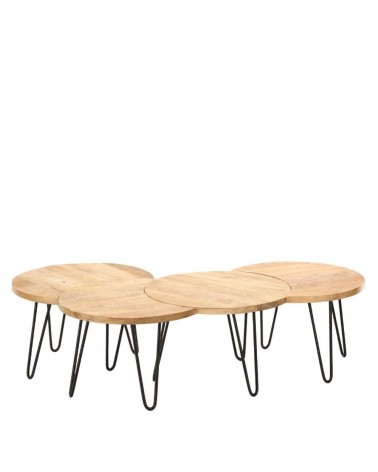 Table Basse Manguier Métal Set 4 Nest Athezza – Image 2