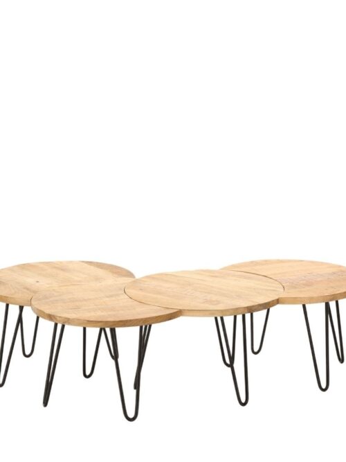 Table Basse Manguier Métal Set 4 Nest — Athezza