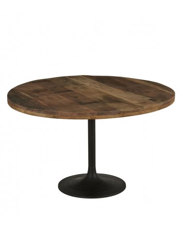 Table Hartley Athezza — vue de dessus, veinage acacia massif