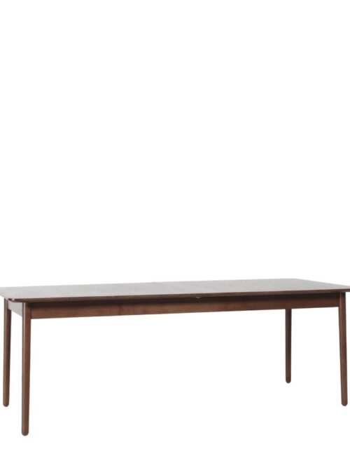 Table extensible frêne châtaigne 220cm Athezza — collection Kassel, finition châtaigne