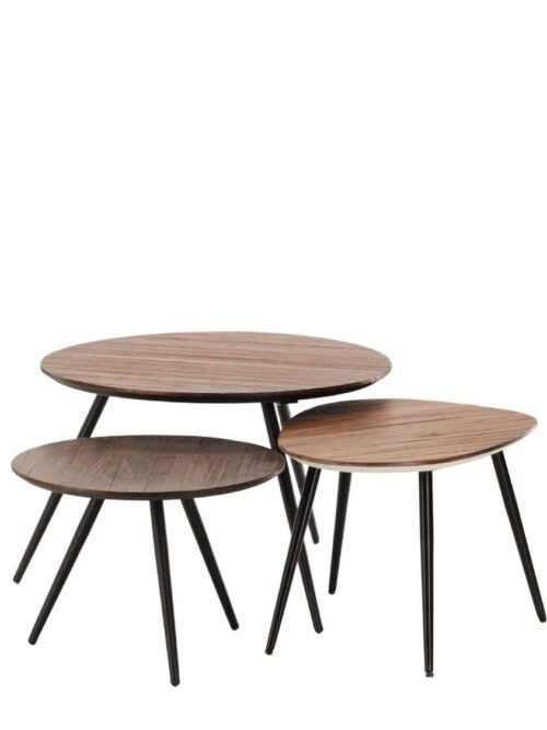 Table Basse Marbre Bois Recyclé Simone — Athezza