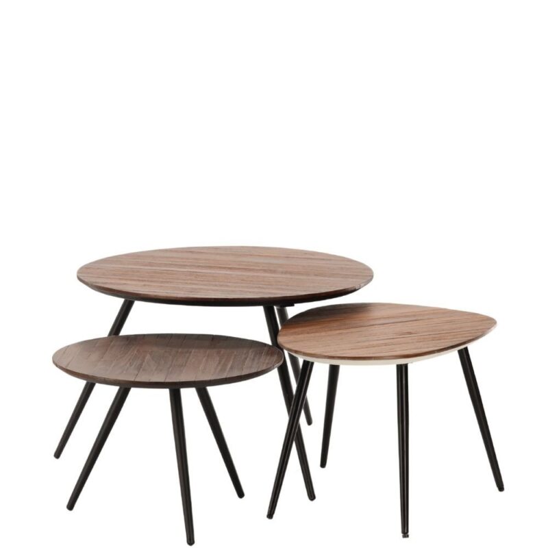 Table Basse Marbre Bois Recyclé Simone — Athezza