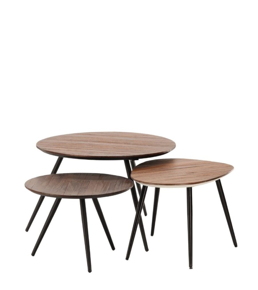 Table Basse Marbre Bois Recyclé Simone — Athezza