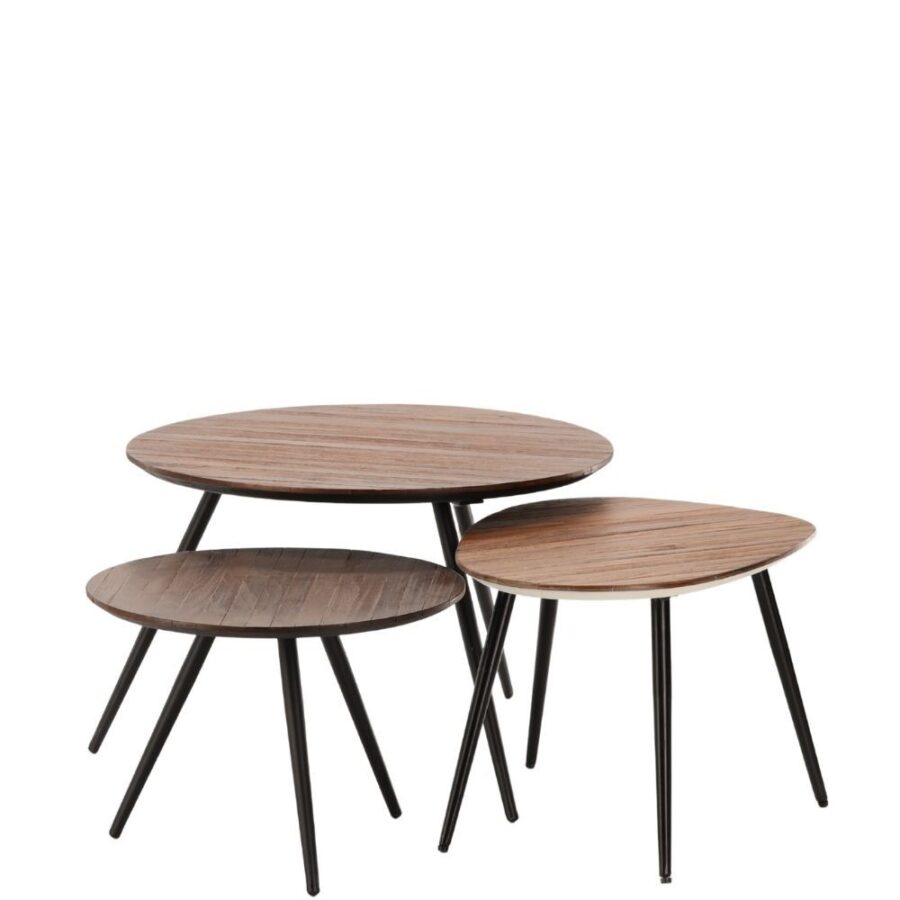 Table Basse Marbre Bois Recyclé Simone — Athezza