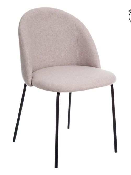 Chaise Beige Tissu-Métal Moderne Ixia 50 cm