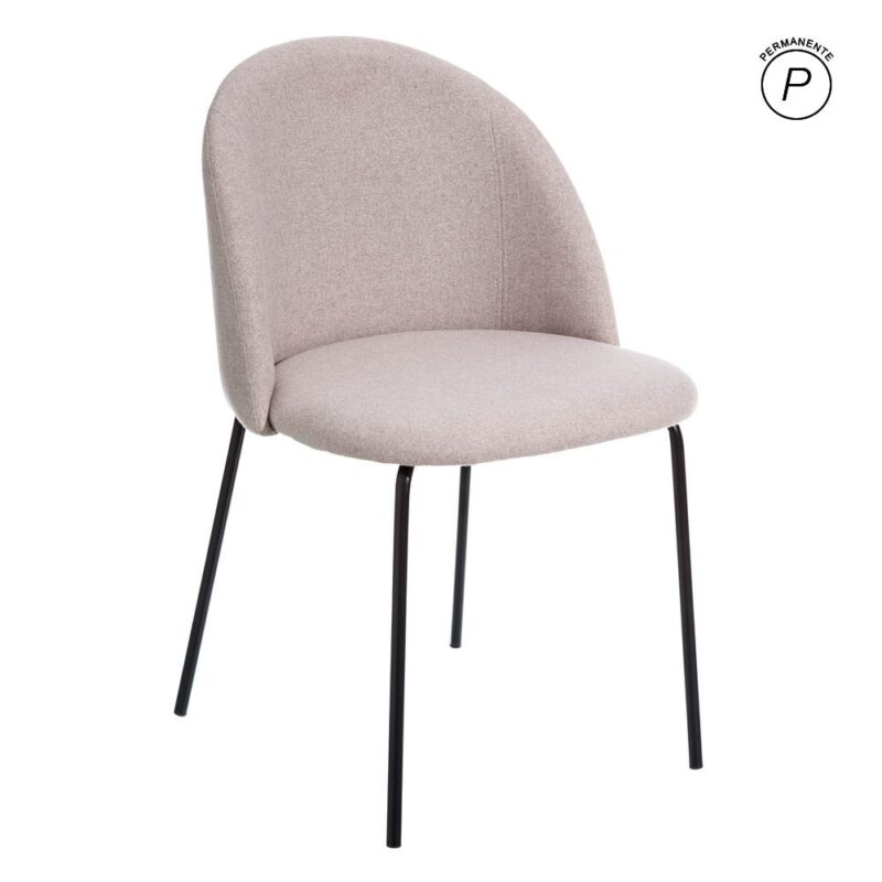 Chaise Beige Tissu-Métal Moderne Ixia 50 cm