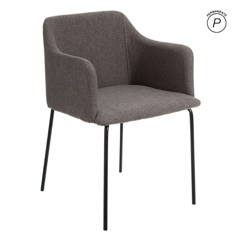 Chaise Gris Tissu-Métal Moderne Ixia 52 cm