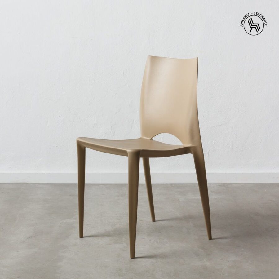 Chaise Empilable Beige Polypropylène Ixia 44 cm