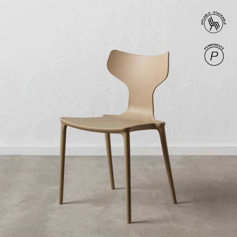 Chaise Empilable Beige Polypropylène Ixia 47 cm