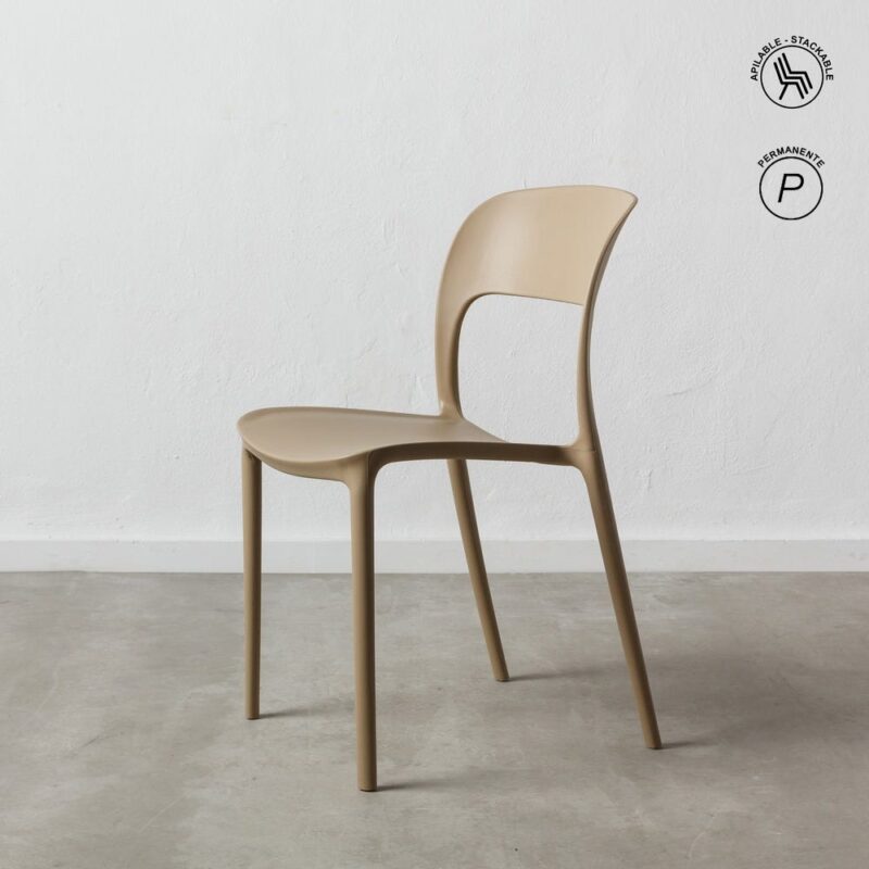 Chaise Empilable Beige Polypropylène Ixia 43 cm
