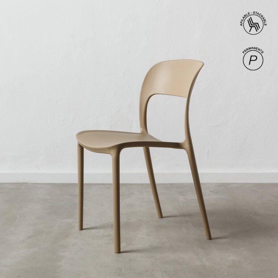 Chaise Empilable Beige Polypropylène Ixia 43 cm